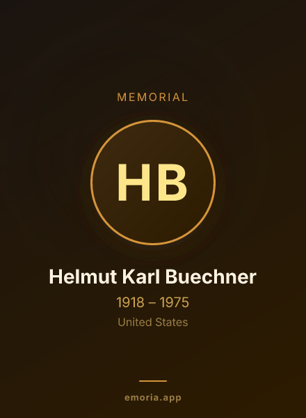 Memorial portrait of Helmut Karl Buechner