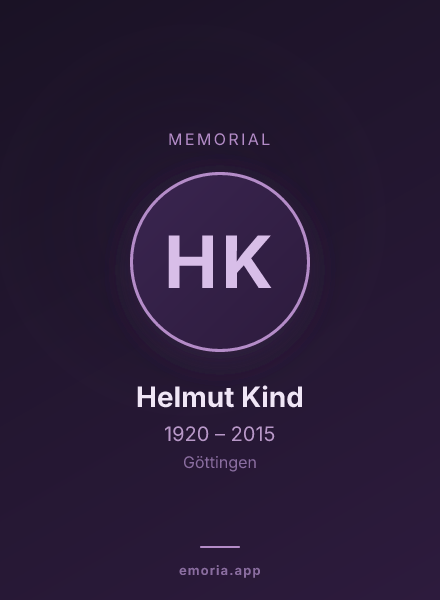 Memorial portrait of Helmut Kind