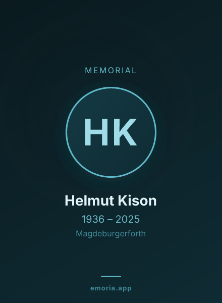 Memorial portrait of Helmut Kison