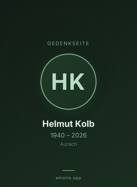 Gedenkportrait von Helmut Kolb