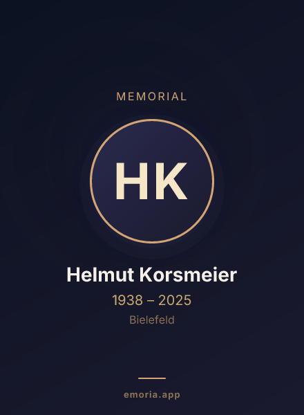 Memorial portrait of Helmut Korsmeier