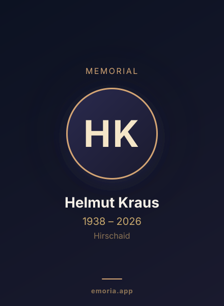 Memorial portrait of Helmut Kraus