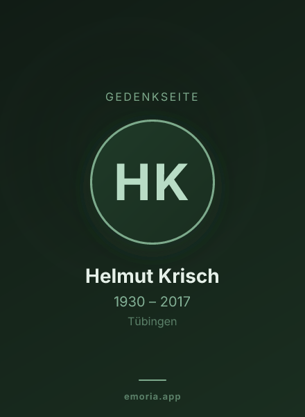 Gedenkportrait von Helmut Krisch
