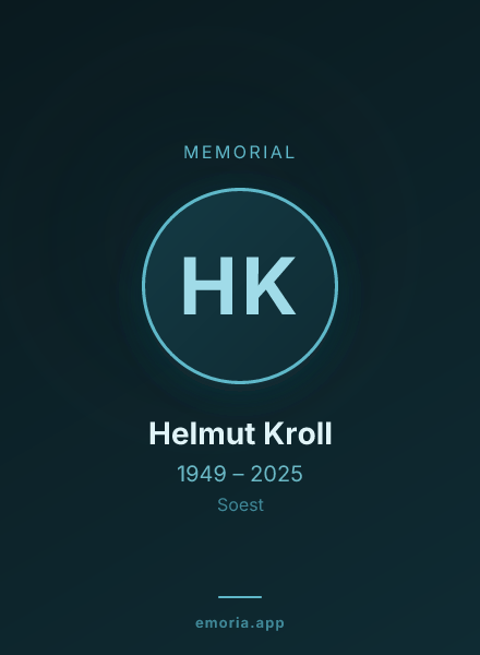 Memorial portrait of Helmut Kroll