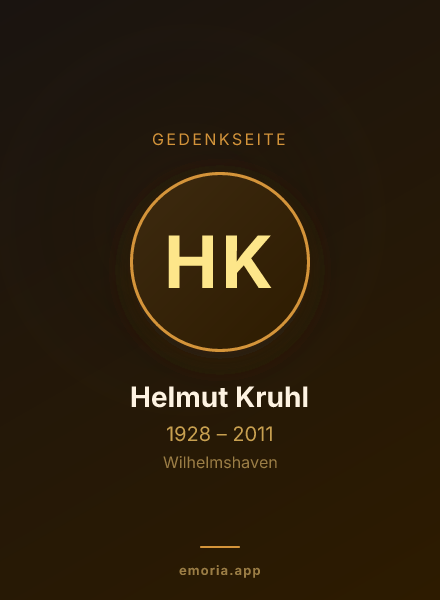 Gedenkportrait von Helmut Kruhl