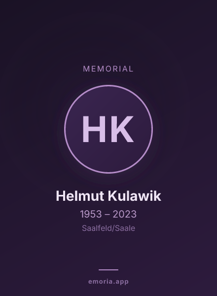 Memorial portrait of Helmut Kulawik