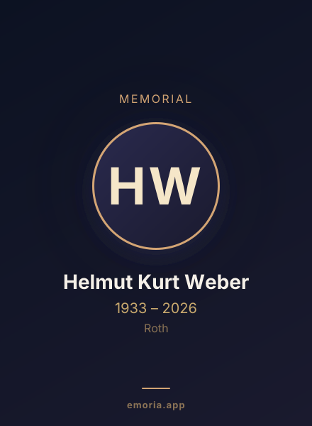 Memorial portrait of Helmut Kurt Weber