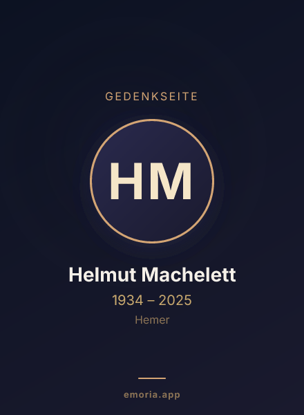 Gedenkportrait von Helmut Machelett