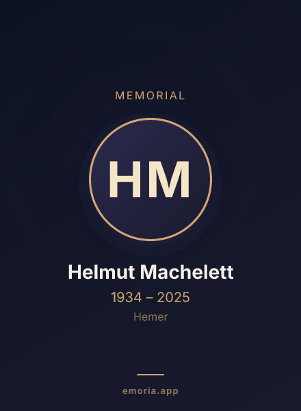 Memorial portrait of Helmut Machelett