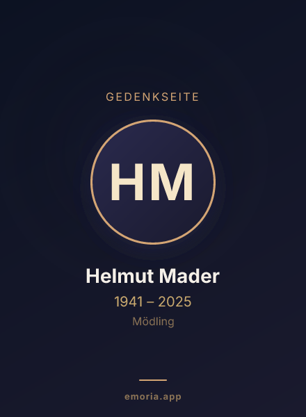 Gedenkportrait von Helmut Mader