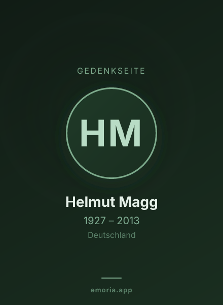 Gedenkportrait von Helmut Magg