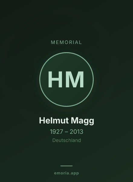 Memorial portrait of Helmut Magg