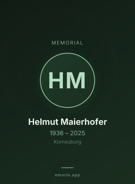Memorial portrait of Helmut Maierhofer