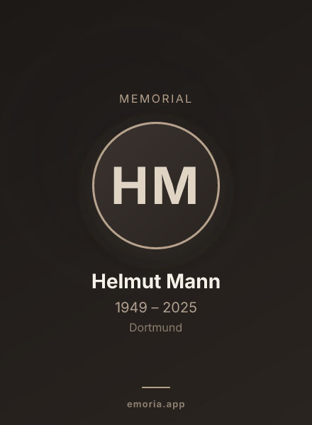 Memorial portrait of Helmut Mann