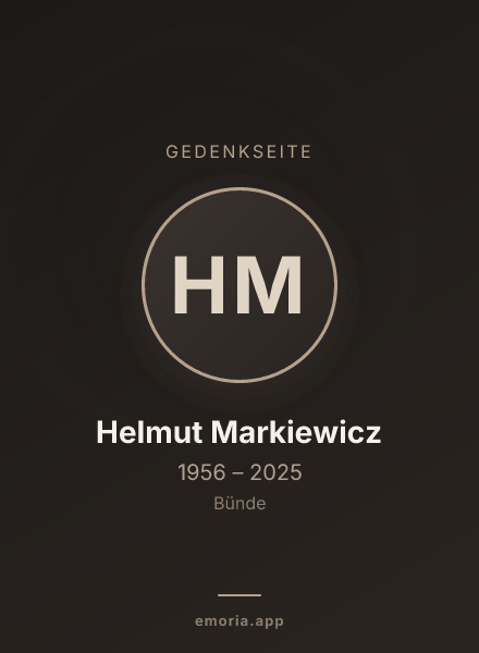 Gedenkportrait von Helmut Markiewicz