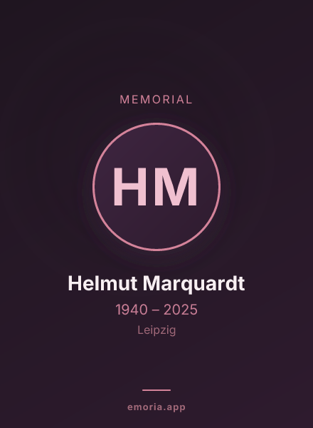 Memorial portrait of Helmut Marquardt