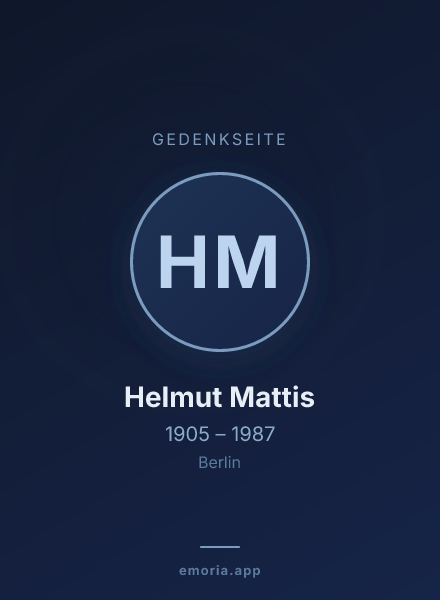 Gedenkportrait von Helmut Mattis