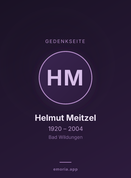 Gedenkportrait von Helmut Meitzel