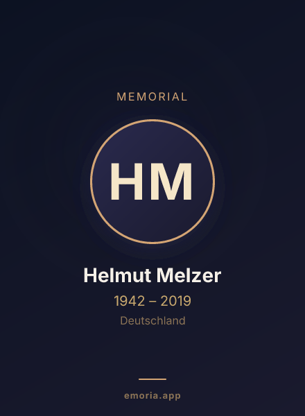 Memorial portrait of Helmut Melzer
