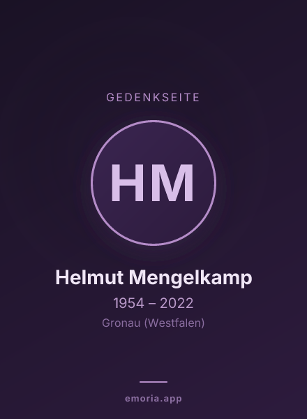 Gedenkportrait von Helmut Mengelkamp