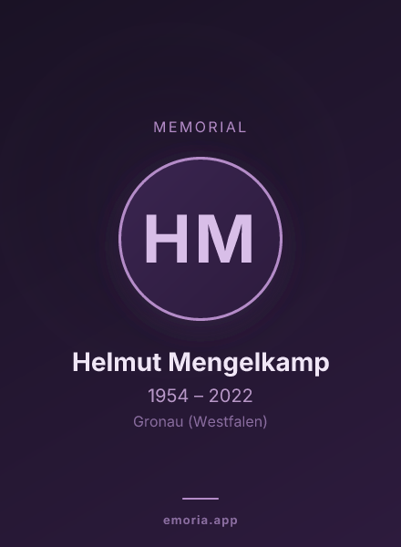 Memorial portrait of Helmut Mengelkamp