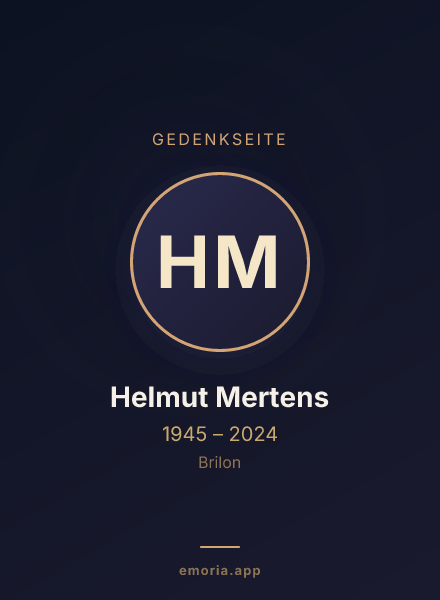 Gedenkportrait von Helmut Mertens