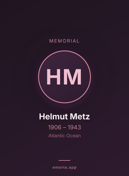 Memorial portrait of Helmut Metz
