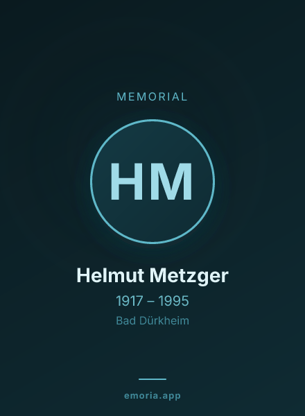 Memorial portrait of Helmut Metzger
