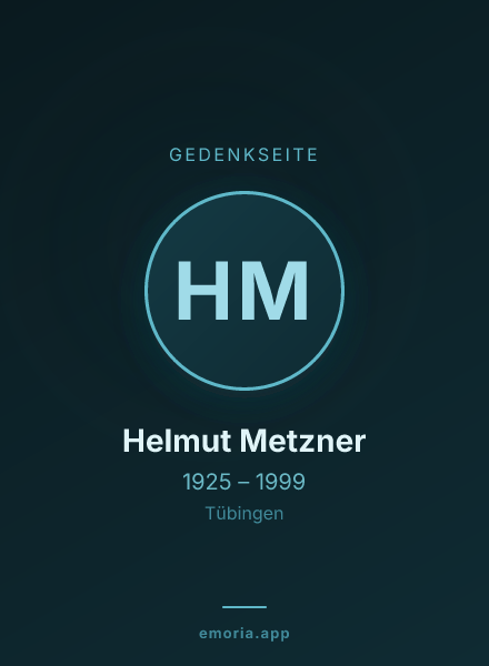 Gedenkportrait von Helmut Metzner