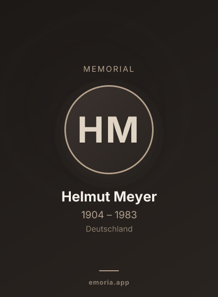Memorial portrait of Helmut Meyer