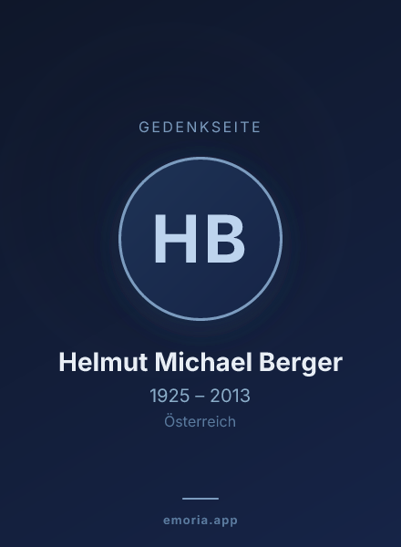 Gedenkportrait von Helmut Michael Berger