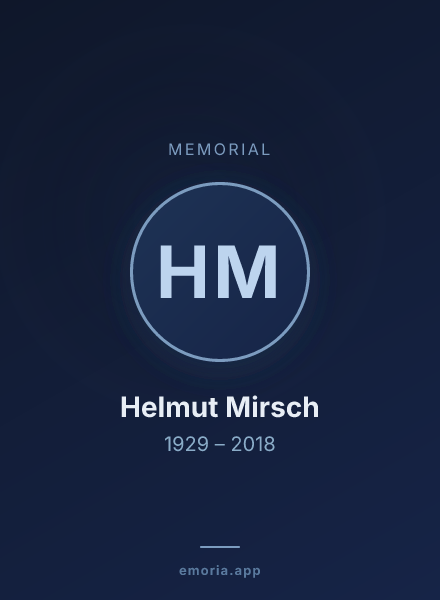 Memorial portrait of Helmut Mirsch