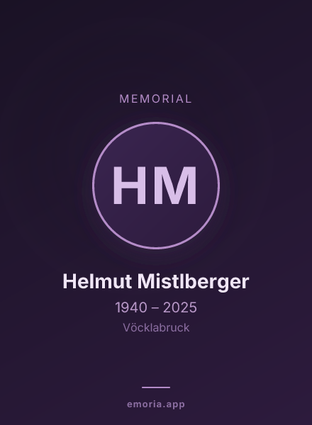 Memorial portrait of Helmut Mistlberger