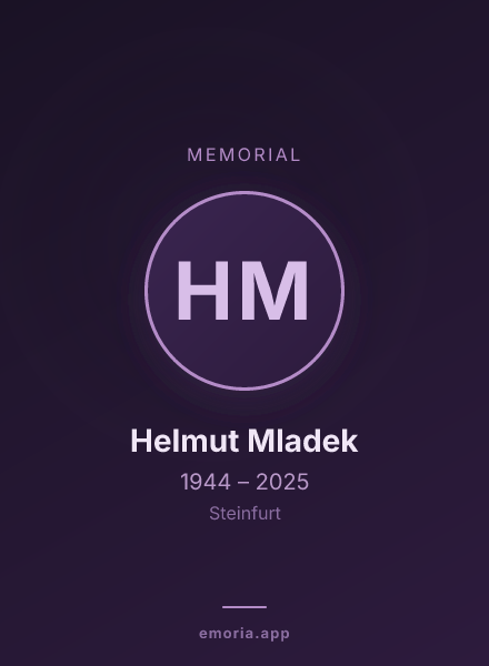 Memorial portrait of Helmut Mladek
