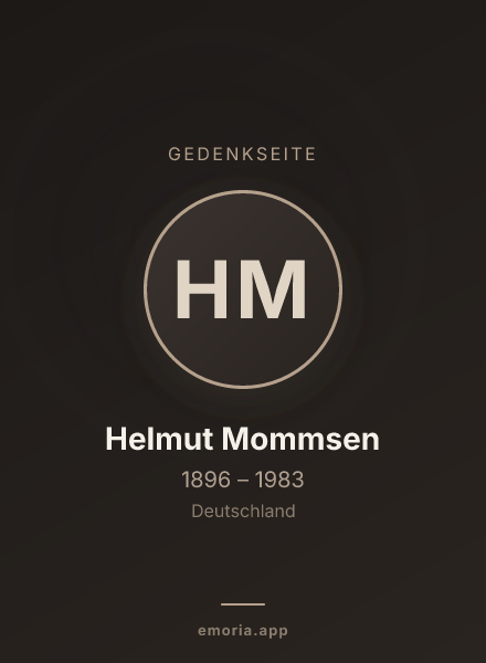 Gedenkportrait von Helmut Mommsen