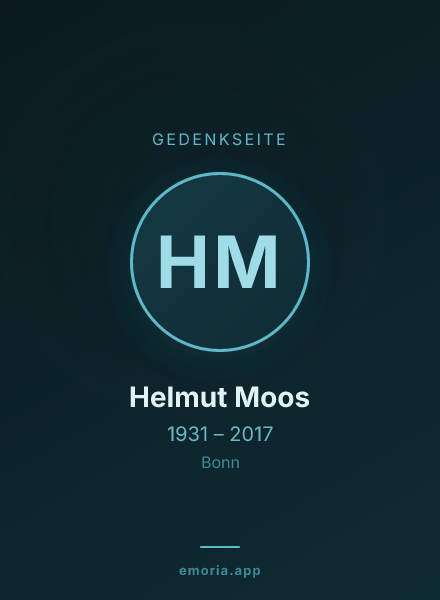 Gedenkportrait von Helmut Moos