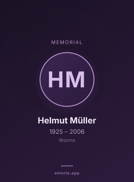 Memorial portrait of Helmut Müller