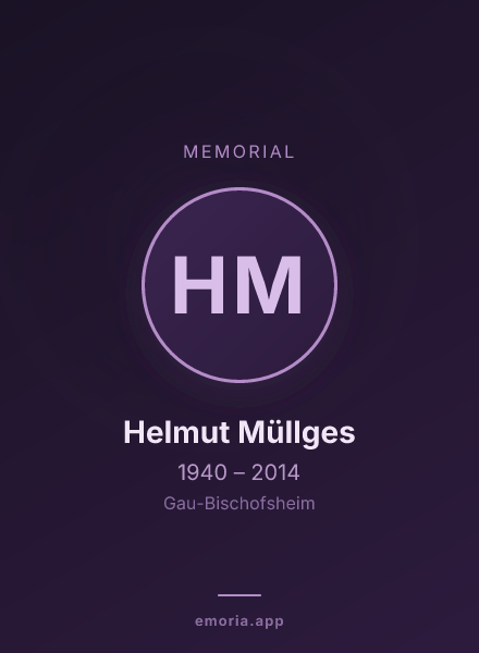 Memorial portrait of Helmut Müllges