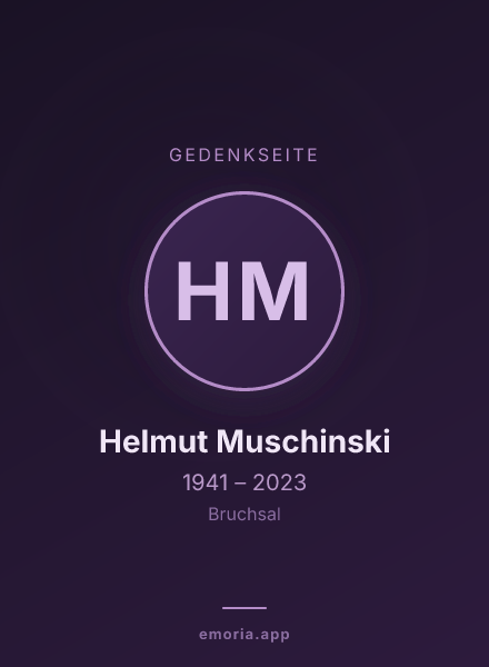 Gedenkportrait von Helmut Muschinski