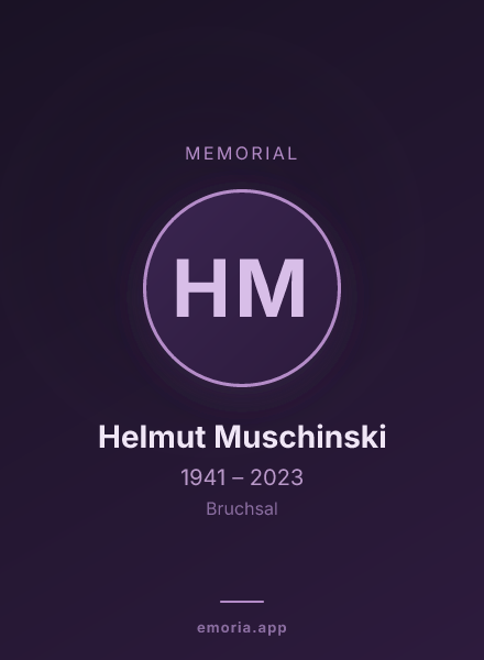 Memorial portrait of Helmut Muschinski