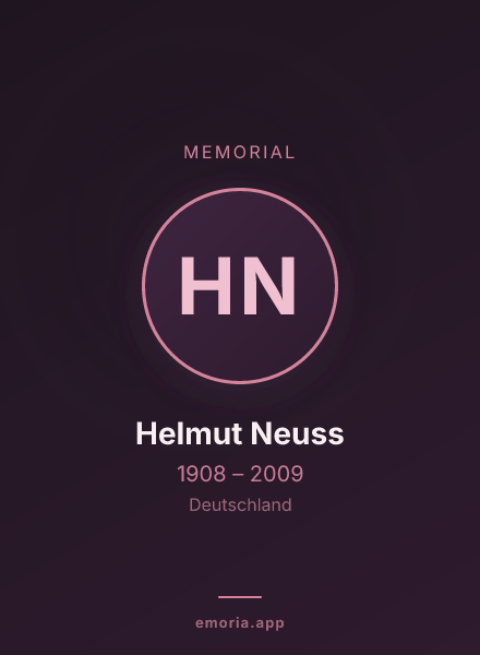 Memorial portrait of Helmut Neuss