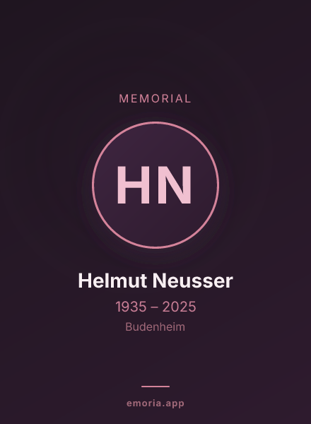 Memorial portrait of Helmut Neusser
