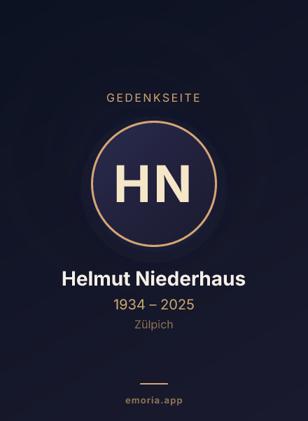 Gedenkportrait von Helmut Niederhaus