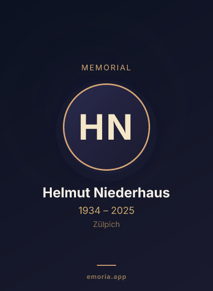 Memorial portrait of Helmut Niederhaus
