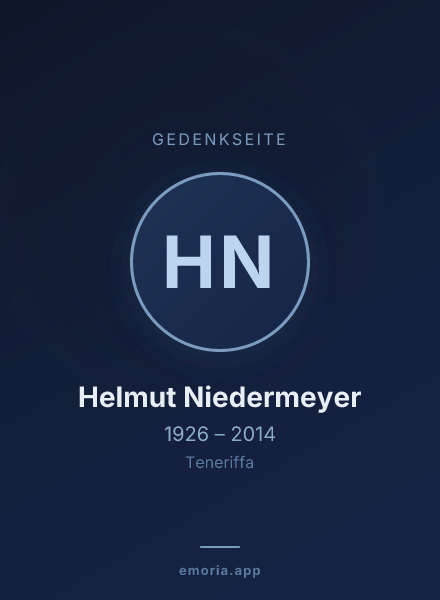 Gedenkportrait von Helmut Niedermeyer