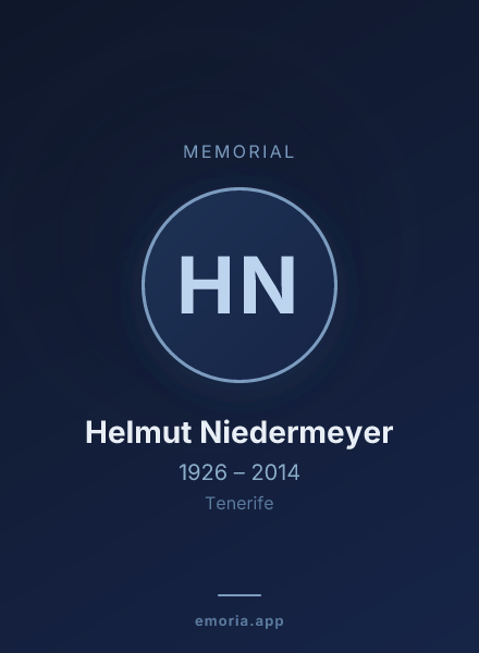 Memorial portrait of Helmut Niedermeyer