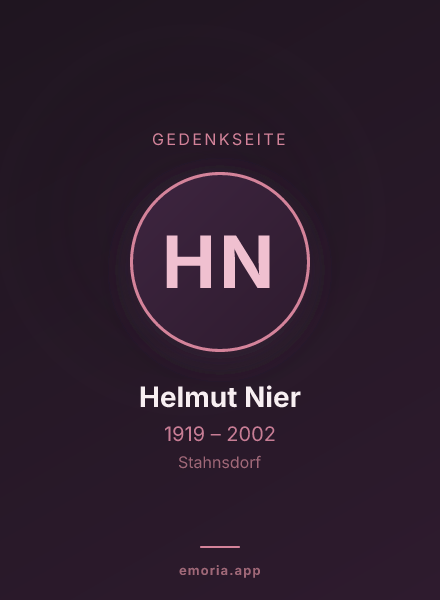 Gedenkportrait von Helmut Nier