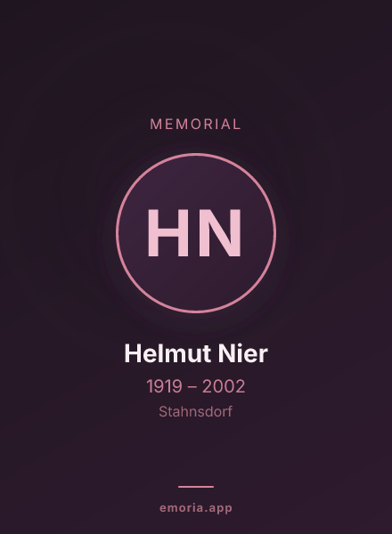 Memorial portrait of Helmut Nier