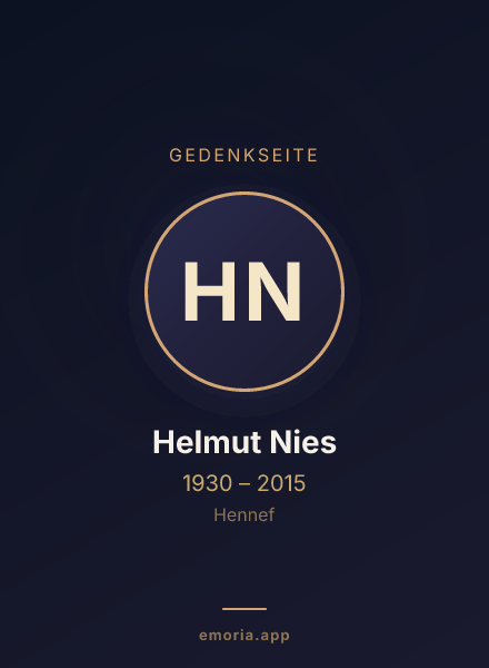 Gedenkportrait von Helmut Nies