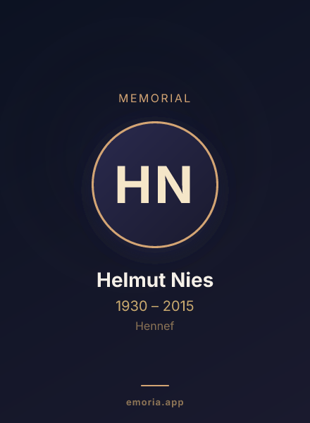 Memorial portrait of Helmut Nies